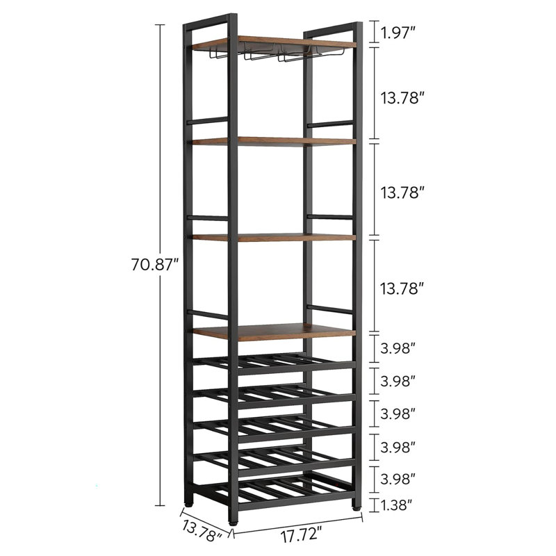 Daylany Floor Wine Bottle & Glass Rack