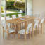 Ensemble de salle à manger extensible 9 pièces en bois massif 9 pièces-310555499-310555498