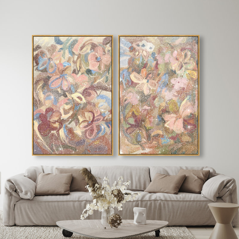 Moving Eden Set Set by Oliver Gal, 62"H x 42"W, Gold Floater Frame