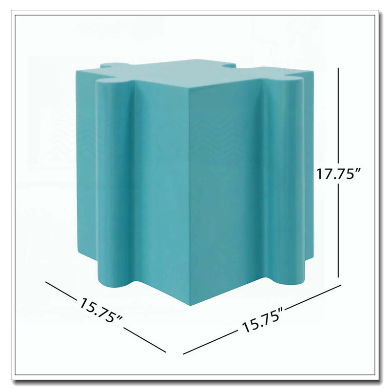 Table d'appoint 3 pièces MVE, tables d'appoint d'extérieur / d'intérieur Convex Edge, Bleu clair, 3