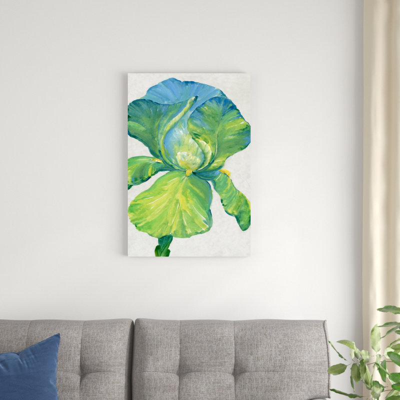 Iris Bloom en vert II, H 30 po x l 20 po