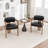 Stanford Faux Leather Upholstered Curved Solid Wood Dining Chair-1258929501