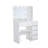 Vanity, Makeup Vanity Desk Set With Mirror & Light, Dressing Table Storage Lots With Power Strip, 3 Lighting Modes With Adjustable Brightness