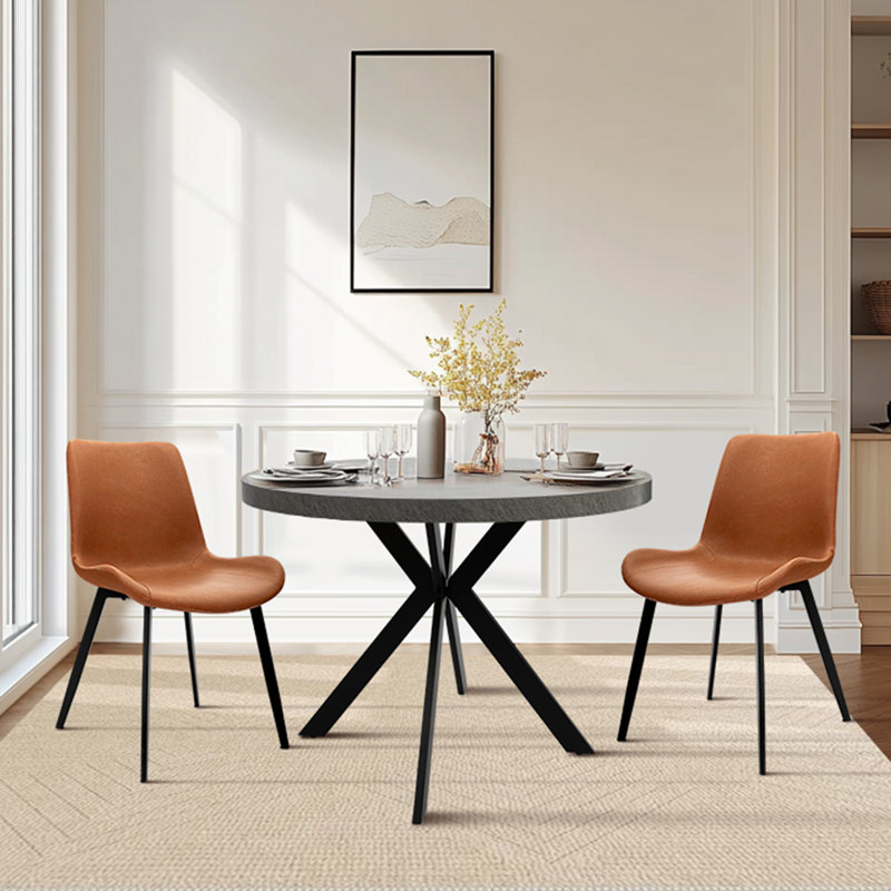 Table de salle à manger ronde 17 Stories Mid-Century Modern