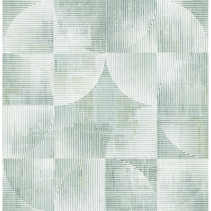 Woodbine Sage Abstract Geometric Wallpaper, Sage