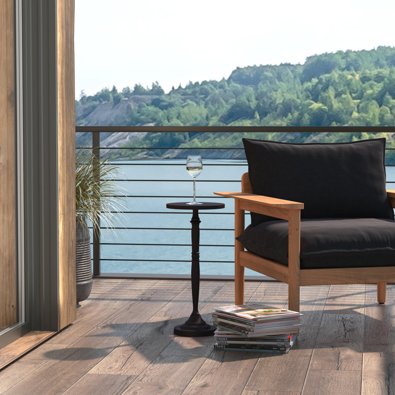 Austie Aluminum Side Table, Black