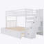 Lit simple superposé au dessus d'un lit double avec lit gigogne simple (blanc)-619321312