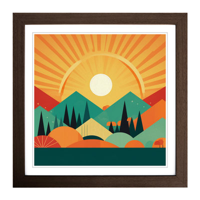 Sunrise Mid-Century No.3 - Framed Print