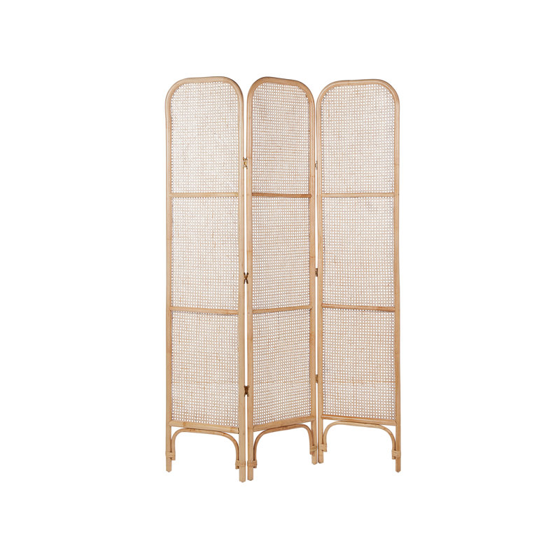 Alfrieda 105cm W x 180cm H 3 - Panel Folding Room Divider, Natural