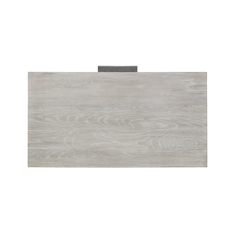 Camden Solid Wood Accent Chest, White Rustic/Pewter