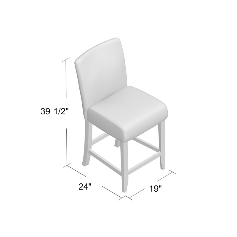Therrien 25" Counter Stool, Textured Navy Polyester
