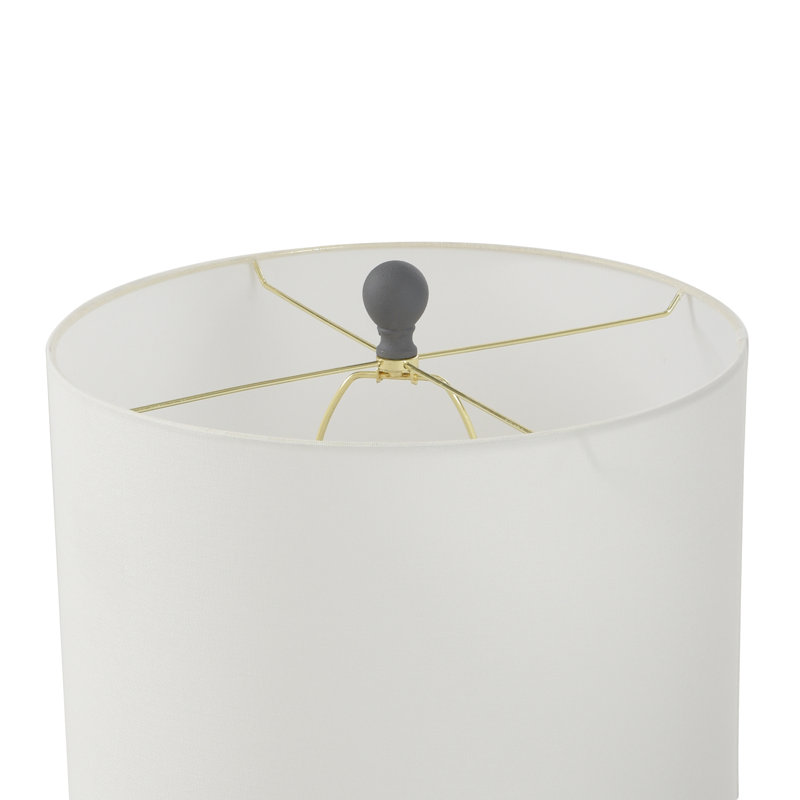Degges - Lampe de table transitionnelle - Abat-jour blanc, Gris anthracite givré