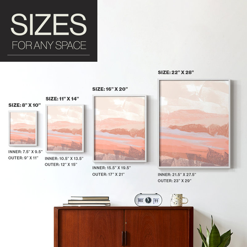 «Dusty Desert I», reproduction encadrée de qualité supérieure - prête à être accrochée - aucun clou requis - aucun clou requis