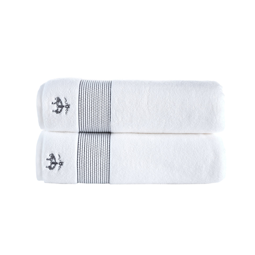 Turkish Cotton Midweight Jacquard Bath Sheet (Set of 2) Brooks Brothers 
