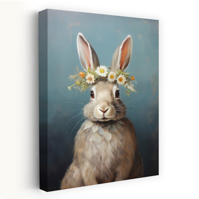 Art floral abstrait lapin floral