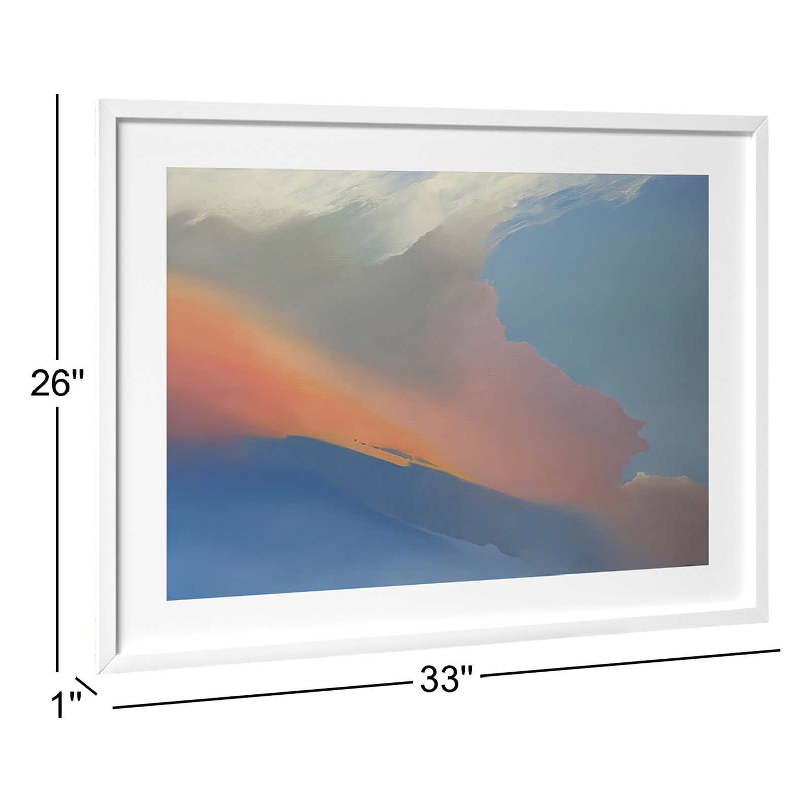Gulfstream by Cap Pannell, White Framed Paper, 26.12" H x 33.12" W x 0.88" D