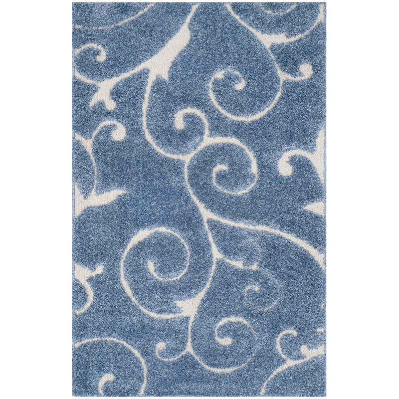Tapis Amza, Rectangle 3 pi 3 po x 5 pi 3 po, Gris / bleu clair