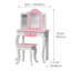 Ensemble de coiffeuse en bois Teamsis pour enfants avec miroir à trois volets, tiroir de rangement, tabouret assorti et table de maquillage pour enfants de 3 ans et plus-728171207