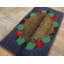 Antique American Hooked Rug Small Scatter Size Wool Blue