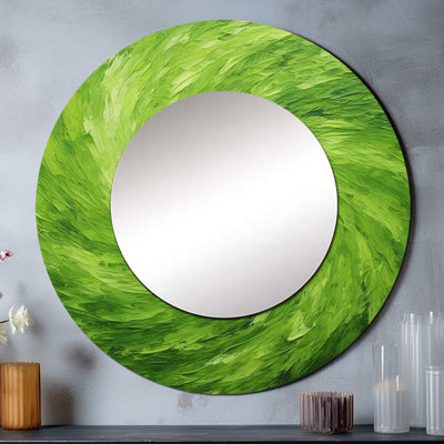 Miroir mural décoratif en spirale vert