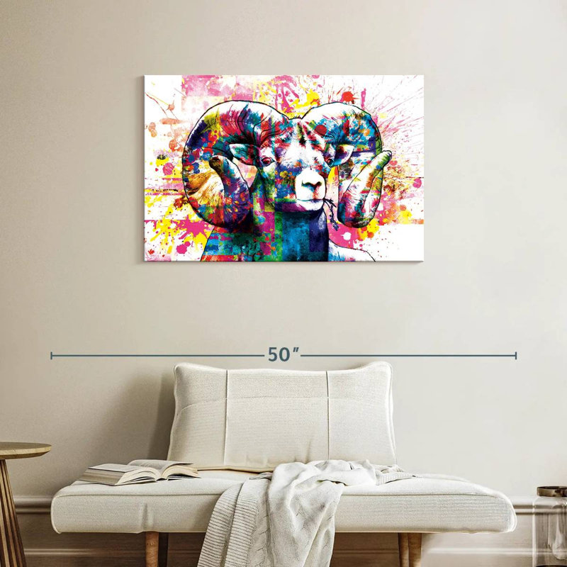 Brampt Ram Paint Splash, 24" H x 36" W
