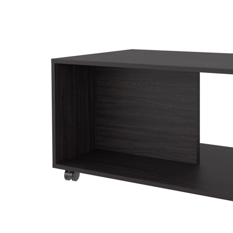 Table basse avec rangement ouvert et roulettes, H 45,1 po x L 36,2 po x l 19,8 po