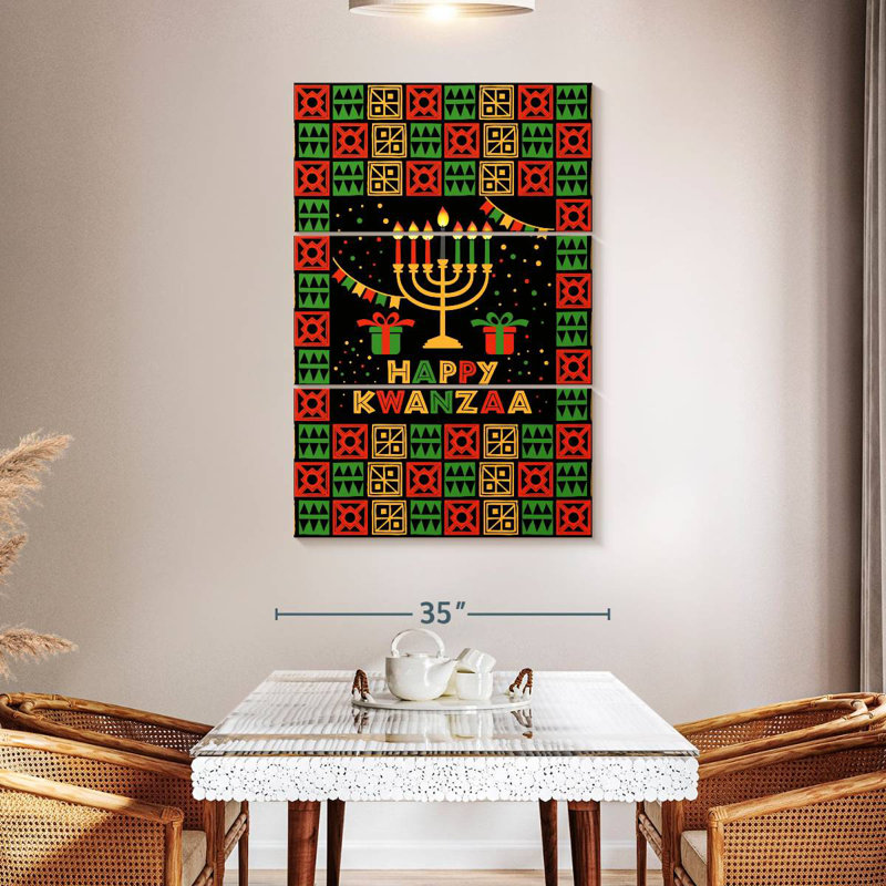 «Lelend Happy Kwanzaa Greeting», H 50 po x l 32 po