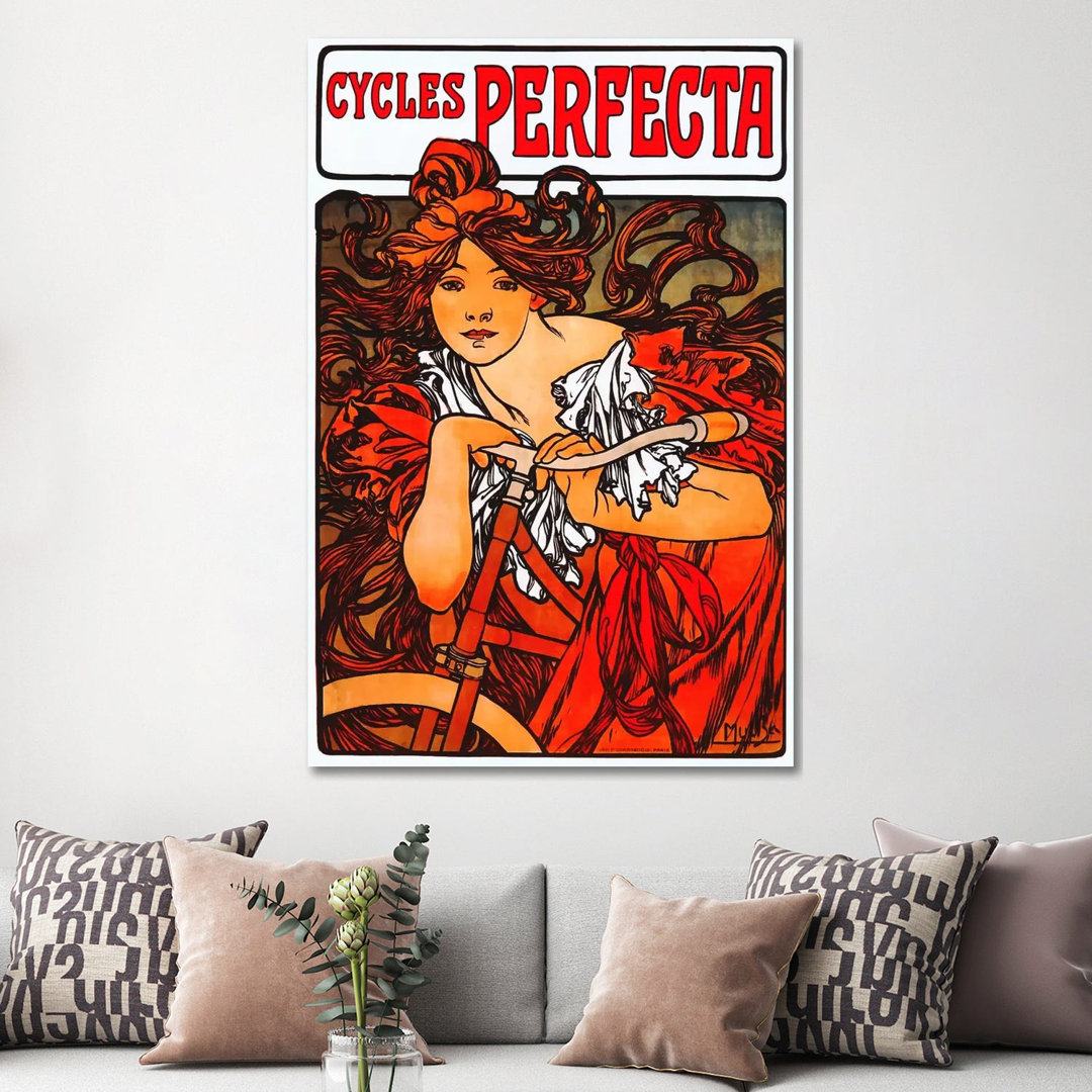 Cycles Perfecta by Alphonse Mucha - Wrapped Canvas Print