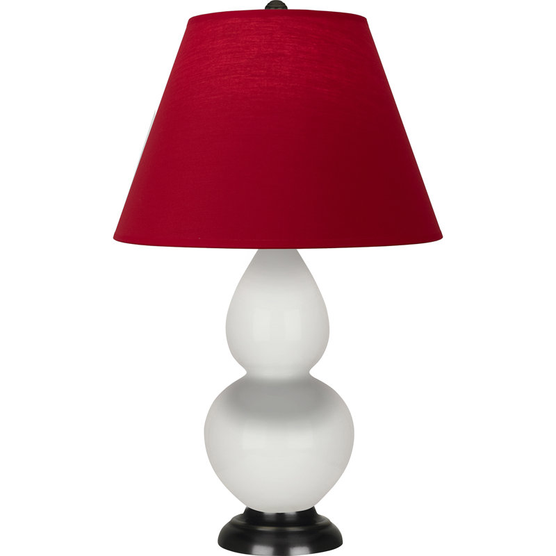 Small Double Gourd Accent Lamp - Sangria, Deep Patina Bronze - Lavender, Plum Shade, Off White/Bronze, Navy/Gray