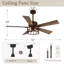 52 Inch Farmhouse Caged Ceiling Fan