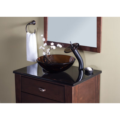 Lavabo de salle de bain vasque circulaire en verre TY avec robinet