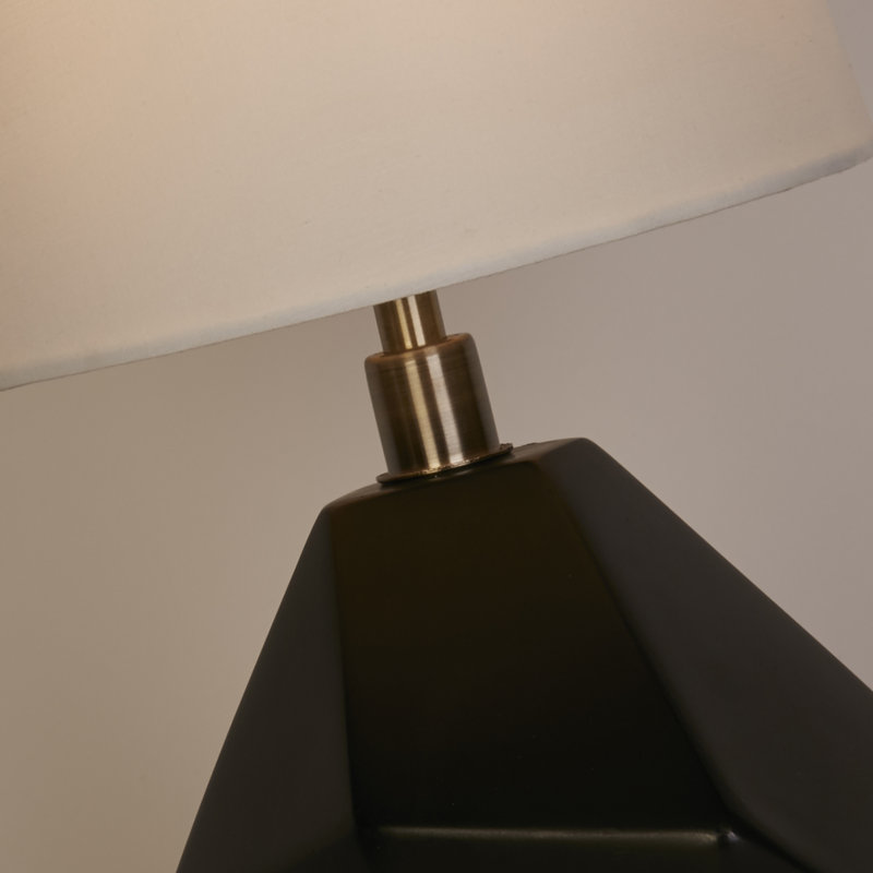 Aynur Resin Table Lamp, Black, Antique Brass