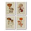 Mushroom Variétés I - Ensemble de 4 reproductions d'art sur toile encadrées-1152848764-1152848767