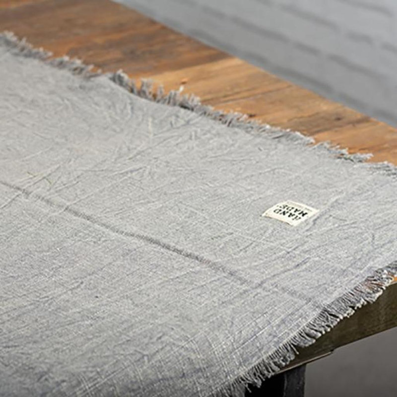 Nappe pierre délavée, grande, Gris, L 120 po x l 60 po