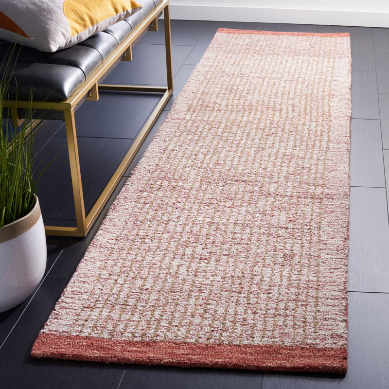Vihaan Hand Tufted Wool/Cotton Rug in Ivory/Red, Runner 2'3" x 9'