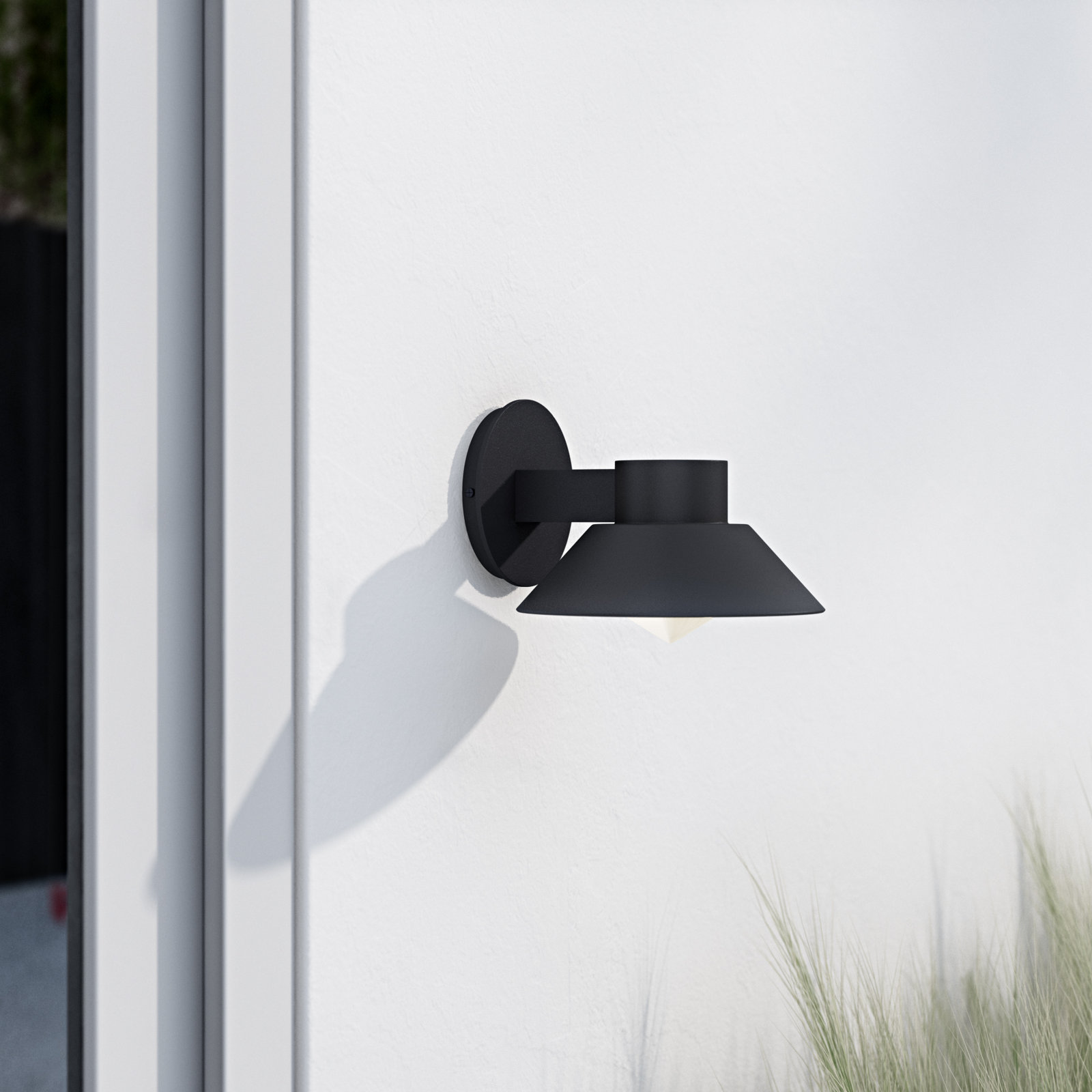 Erikson Integrated LED Outdoor Armed Sconce, Black, 8'' H x 10" W x 11" D