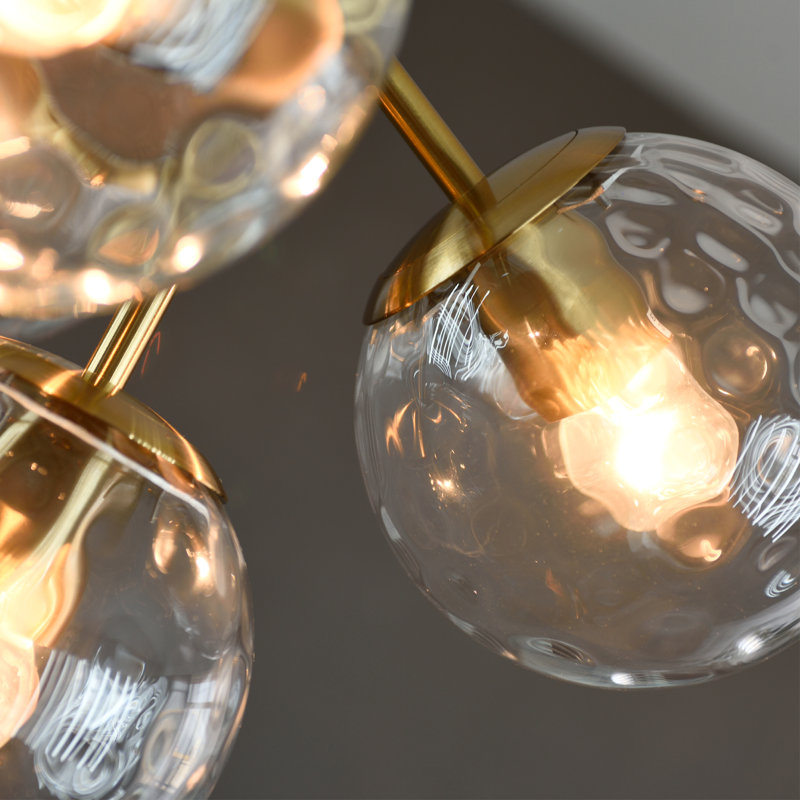 Roloff 4 - Light Brushed Brass Cluster Pendant