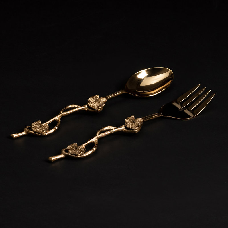 Estep Salad Servers, Gold