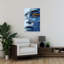 Art mural contemporain bleu fluide-129476837