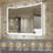 48"W X 36"H Smart Tri-Fold Bathroom Vanity LED Makeup Mirror Front/Backlit Lighting With Dual Light Strips With 5X Movable Magnetic Magnifier-477271710