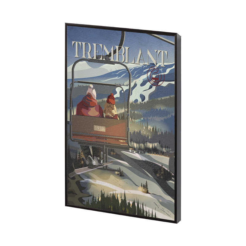 Série d'art «Go Go Canada» de Québec, Cadre flottant noir, H 15,5 po x l 10,5 po x P 1,5 po, Sans mat