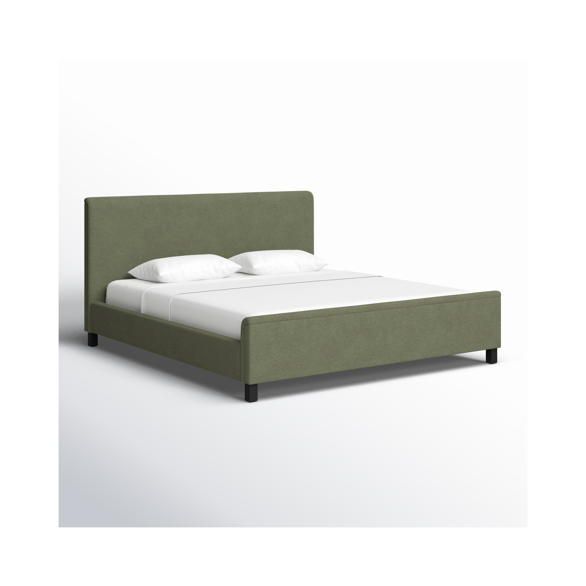 Finney Upholstered Bed, Sage Green, Queen