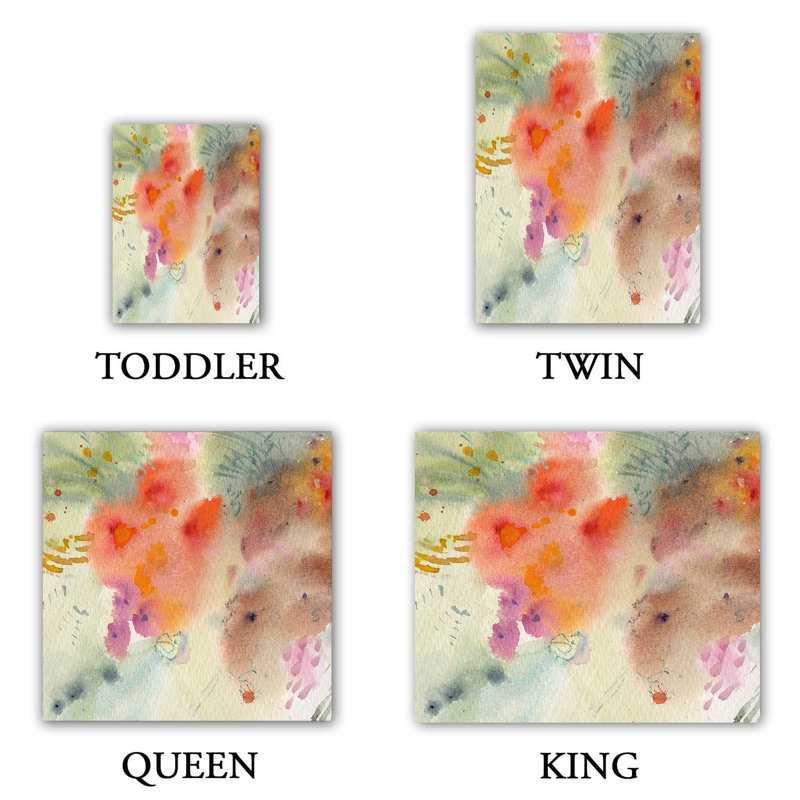 Ensemble de housse de couette en microfibre DiaNoche par Sheila Golden - Three Orange Flowers