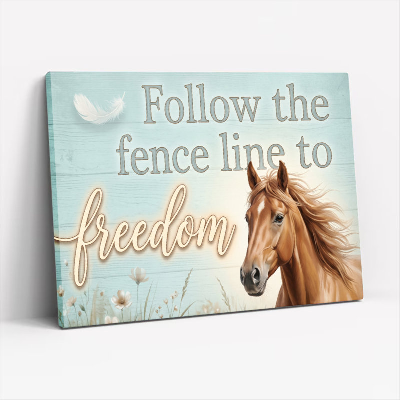 «Horse Freedom», reproduction d'art sur toile, ensemble de 1, Wrapped Canvas, 32"H x 48"W