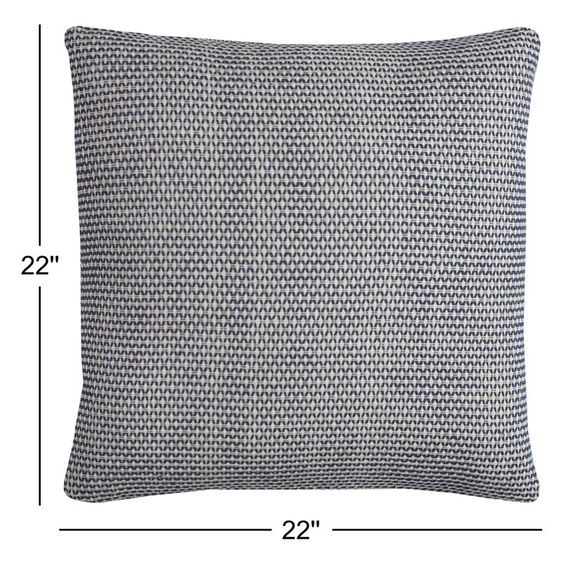 Tiana Geometric Cotton Reversible Throw Pillow, Indigo
