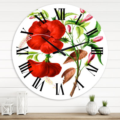 Vintage American Flora I - horloge murale traditionnelle