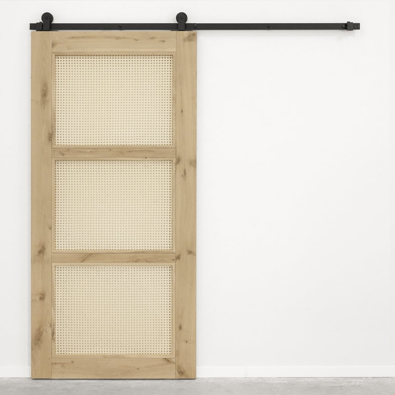 Aloizas Oak with Rattan Barn Door, Natural