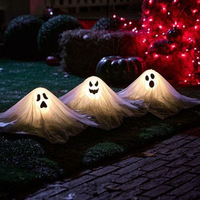 Ensemble de 3 piquets de jardin fantôme lumineux