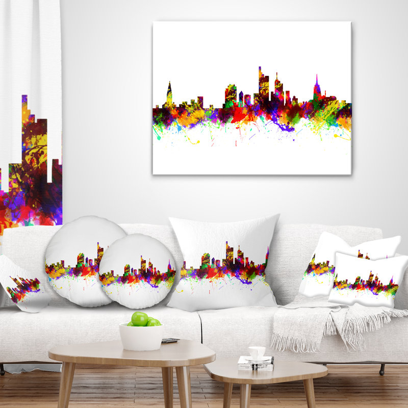 Illustration de Francfort, Allemagne - coussin de paysage urbain