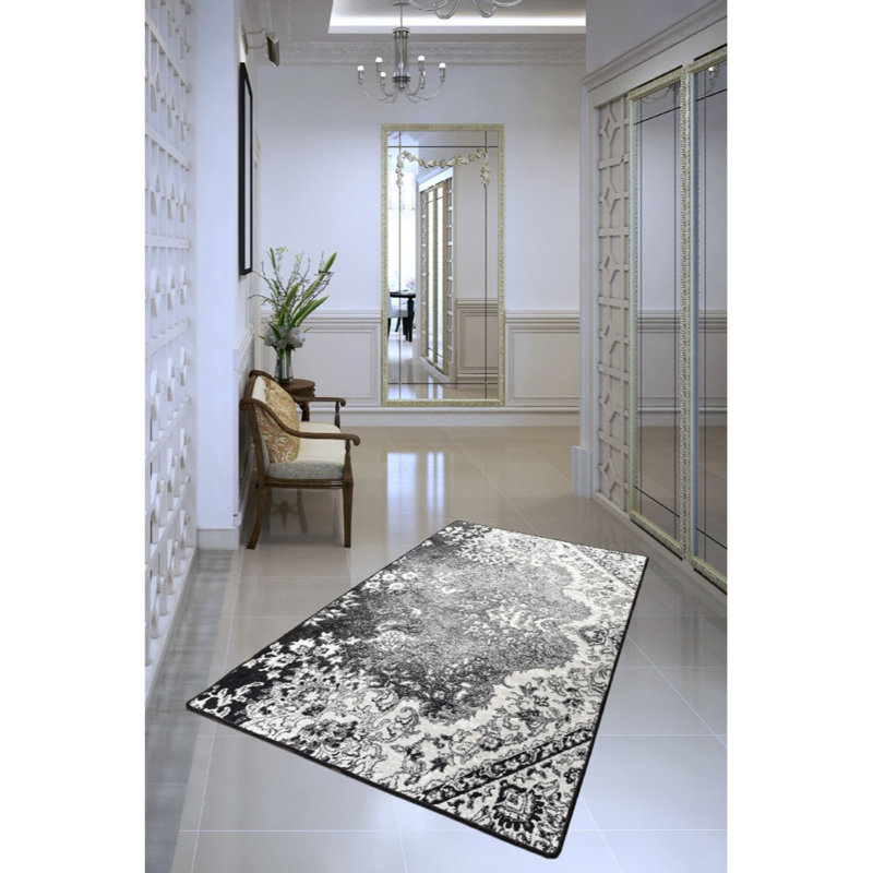 Premium Machine Washable Carpet, 4.6 x 6.2 ft, 100% Polyester, 0.2 in Pile Height | Antibacterial & Non-Slip Underside | Durable with 700 g/m² | Easy Care, Ideal for Living Room & Bedroom Décor